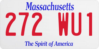 MA license plate 272WU1