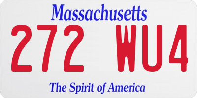 MA license plate 272WU4