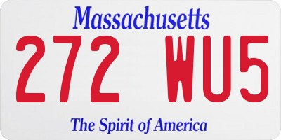 MA license plate 272WU5