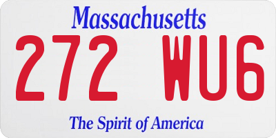 MA license plate 272WU6
