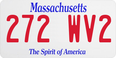MA license plate 272WV2