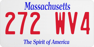 MA license plate 272WV4