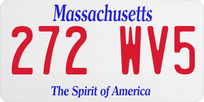MA license plate 272WV5