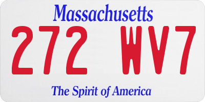 MA license plate 272WV7