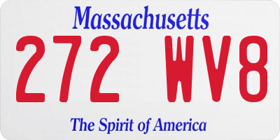 MA license plate 272WV8