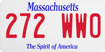 MA license plate 272WW0