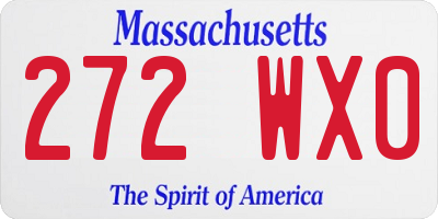 MA license plate 272WX0