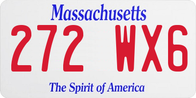 MA license plate 272WX6