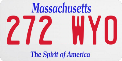 MA license plate 272WY0