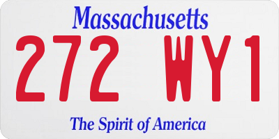 MA license plate 272WY1