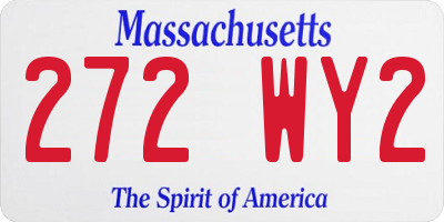 MA license plate 272WY2
