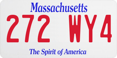 MA license plate 272WY4