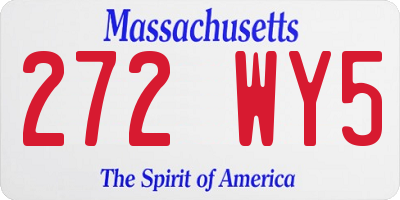 MA license plate 272WY5