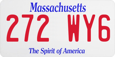 MA license plate 272WY6