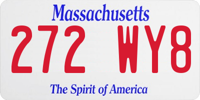 MA license plate 272WY8