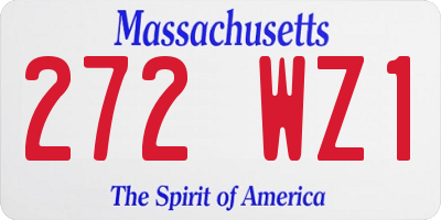 MA license plate 272WZ1