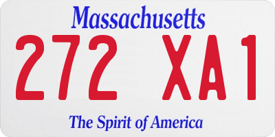 MA license plate 272XA1