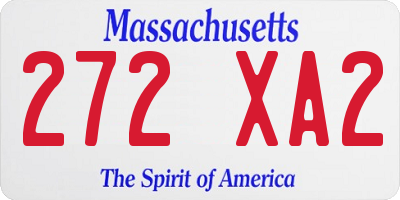 MA license plate 272XA2