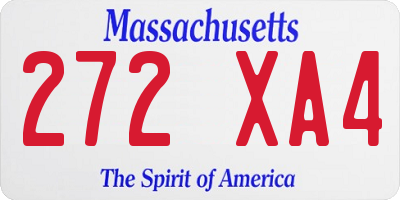 MA license plate 272XA4