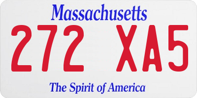 MA license plate 272XA5