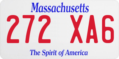 MA license plate 272XA6