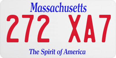 MA license plate 272XA7