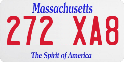 MA license plate 272XA8
