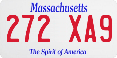 MA license plate 272XA9