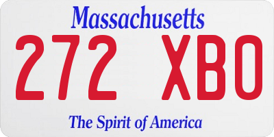 MA license plate 272XB0