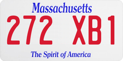 MA license plate 272XB1