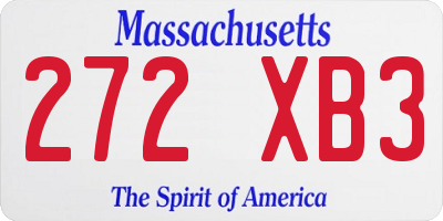 MA license plate 272XB3