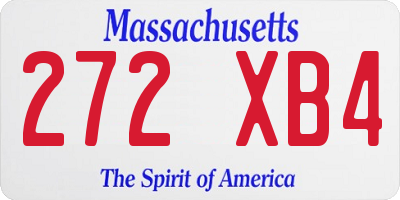 MA license plate 272XB4