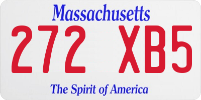 MA license plate 272XB5