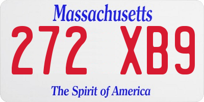 MA license plate 272XB9