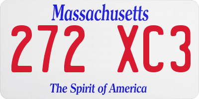 MA license plate 272XC3