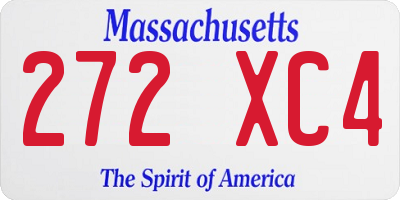 MA license plate 272XC4