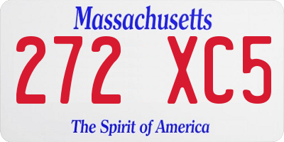 MA license plate 272XC5