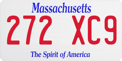 MA license plate 272XC9