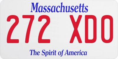 MA license plate 272XD0