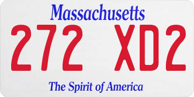 MA license plate 272XD2