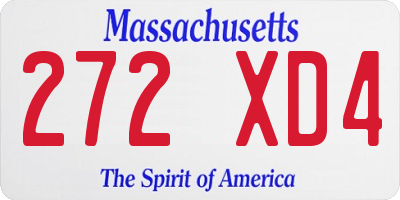 MA license plate 272XD4