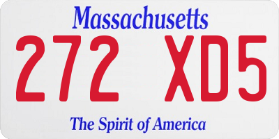 MA license plate 272XD5