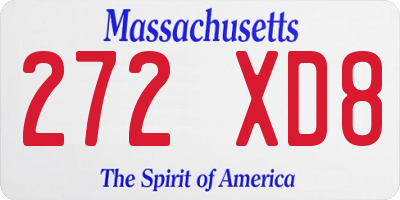 MA license plate 272XD8