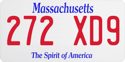 MA license plate 272XD9