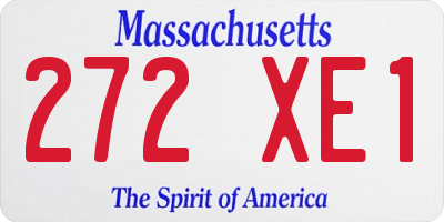 MA license plate 272XE1