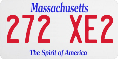 MA license plate 272XE2