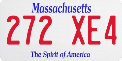 MA license plate 272XE4