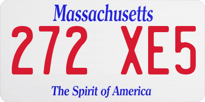 MA license plate 272XE5