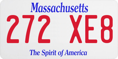 MA license plate 272XE8