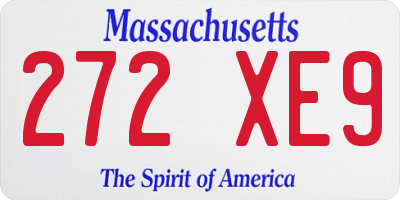 MA license plate 272XE9